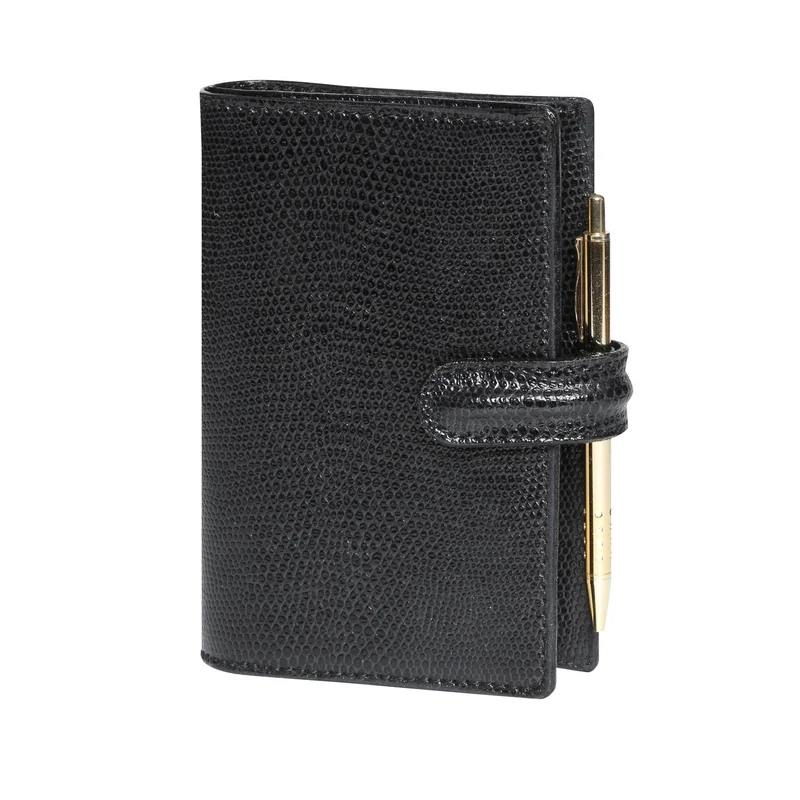 Organiseur MIGNON SK12 - 9 x 13 cm - 1 semaine sur 2 pages - Orientation horizontale - Bornéo noir