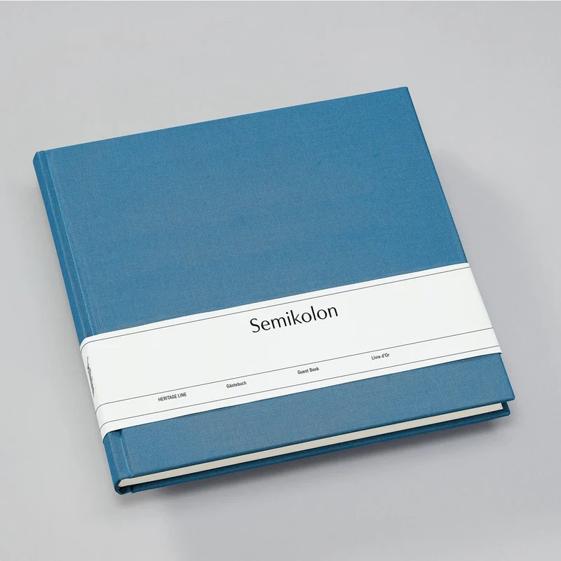 Livre d'Or SEMIKOLON - 25 x 23 cm - Uni - Azzurro