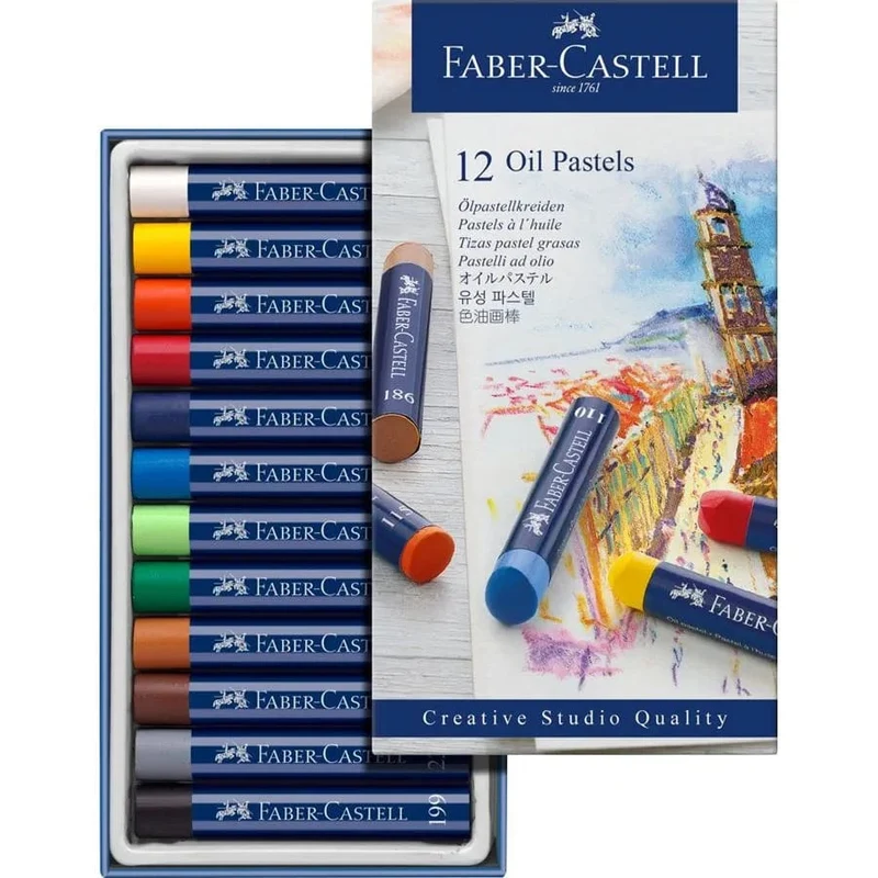 Pastels à l'huile CREATIVE STUDIO - Boîte 12 couleurs - FABER-CASTELL