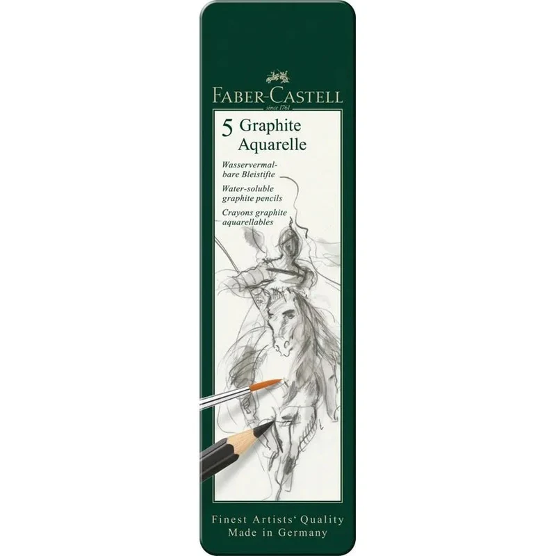 Crayons GRAPHITE AQUARELLE - Boîte métal 5 graduations - FABER-CASTELL