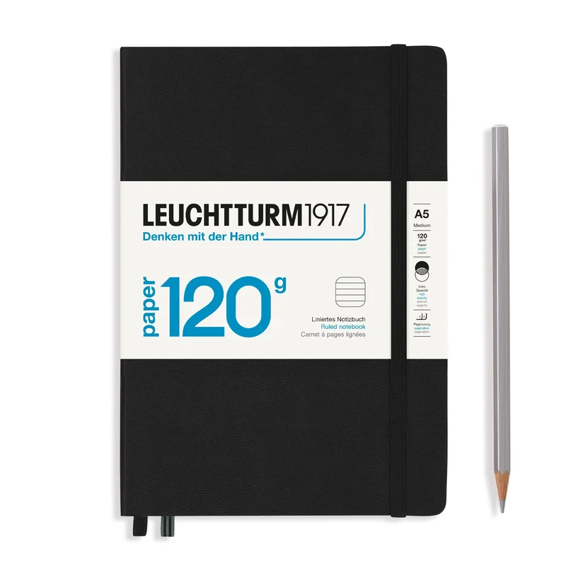 Carnet LEUCHTTURM1917 Edition 120G - A5 - Hardcover - Ligné - Black