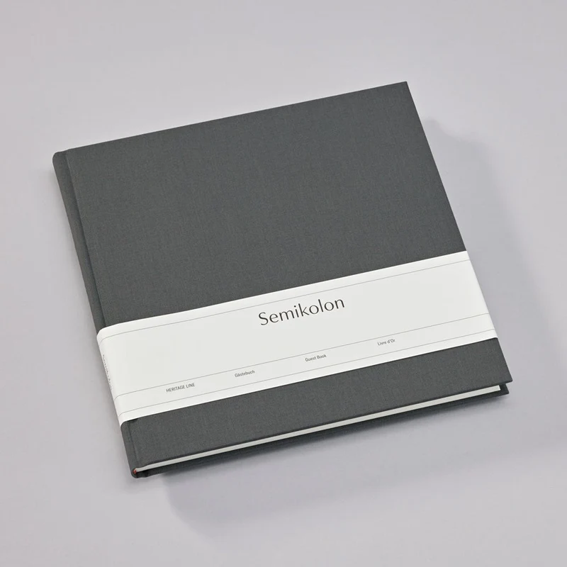 Livre d'Or SEMIKOLON - 25 x 23 cm - Uni - Lava Stone