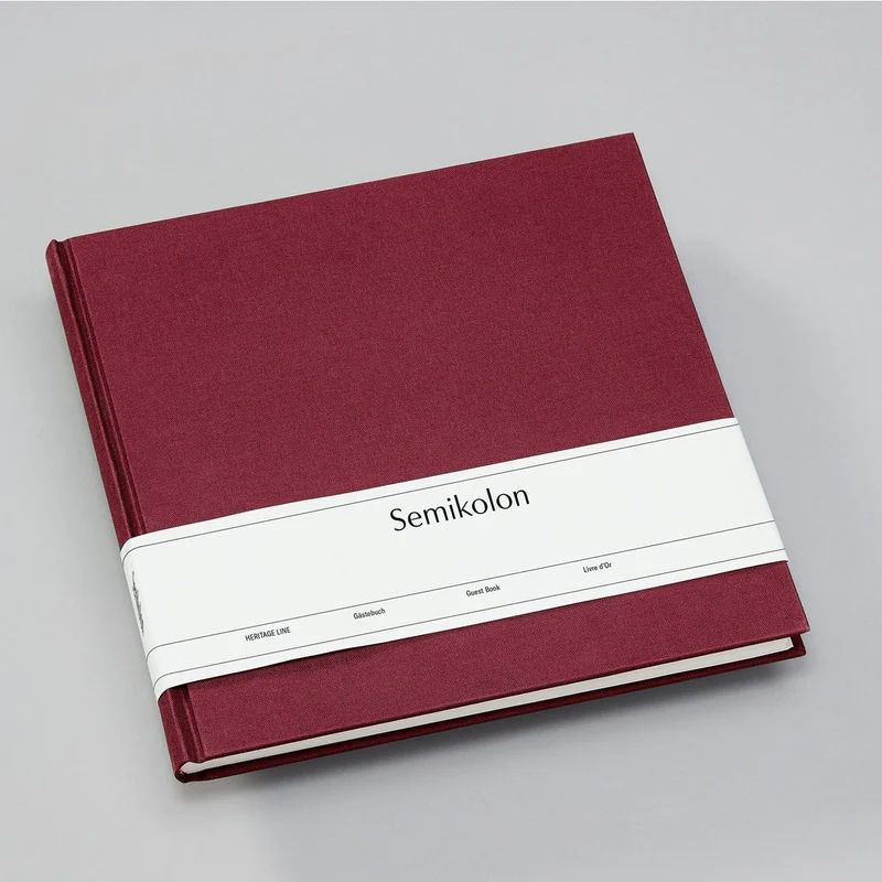 Livre d'Or SEMIKOLON - 25 x 23 cm - Uni - Burgundy