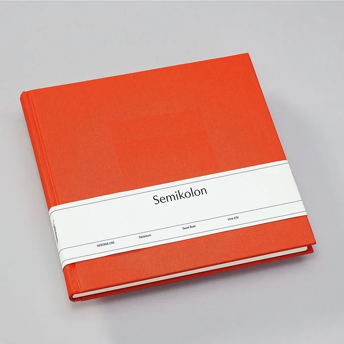 Livre d'Or SEMIKOLON - 25 x 23 cm - Uni - Orange