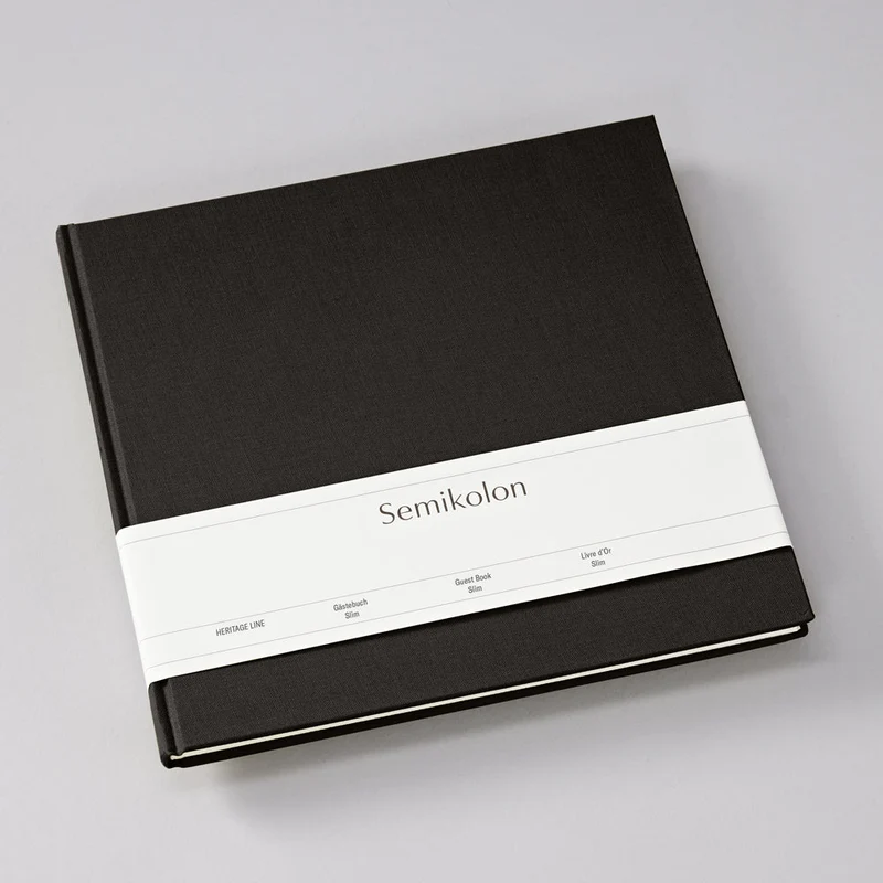 Livre d'Or Slim SEMIKOLON - 25 x 23 cm - Uni - Black
