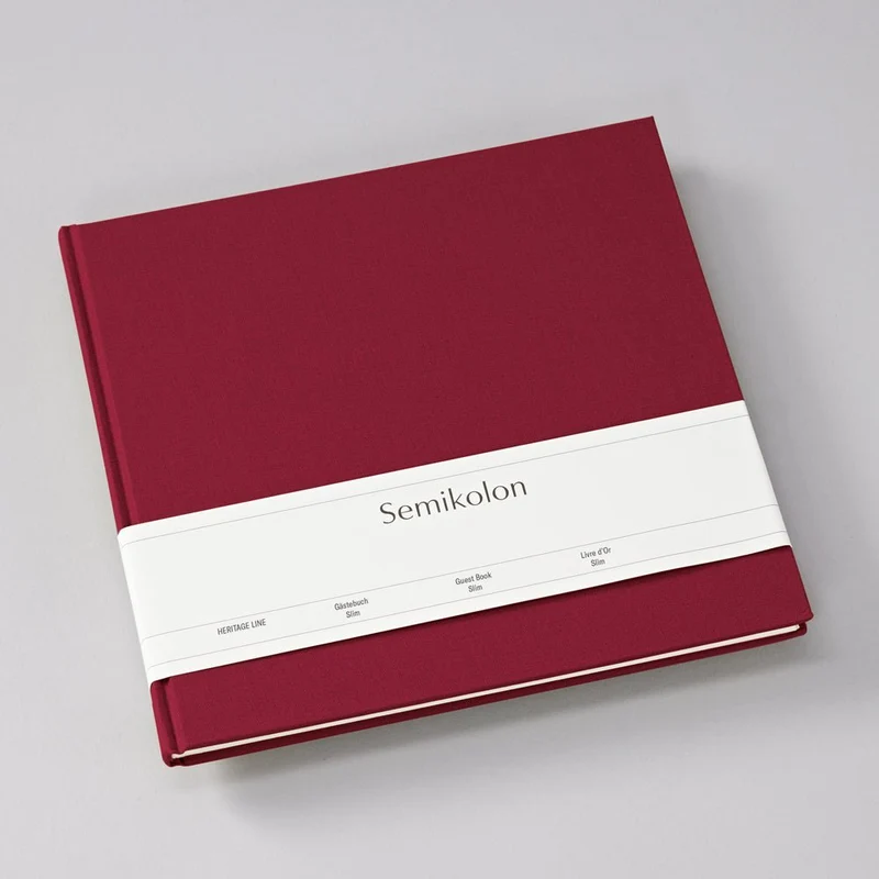 Livre d'Or Slim SEMIKOLON - 25 x 23 cm - Uni - Burgundy