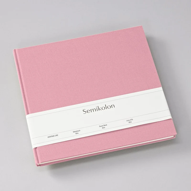 Livre d'Or Slim SEMIKOLON - 25 x 23 cm - Uni - Flamingo