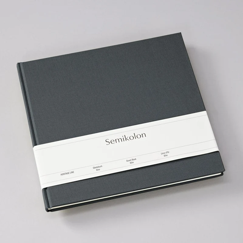 Livre d'Or Slim SEMIKOLON - 25 x 23 cm - Uni - Lava Stone