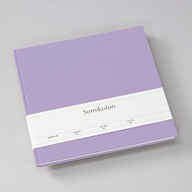 Livre d'Or Slim SEMIKOLON - 25 x 23 cm - Uni - Lilac Silk