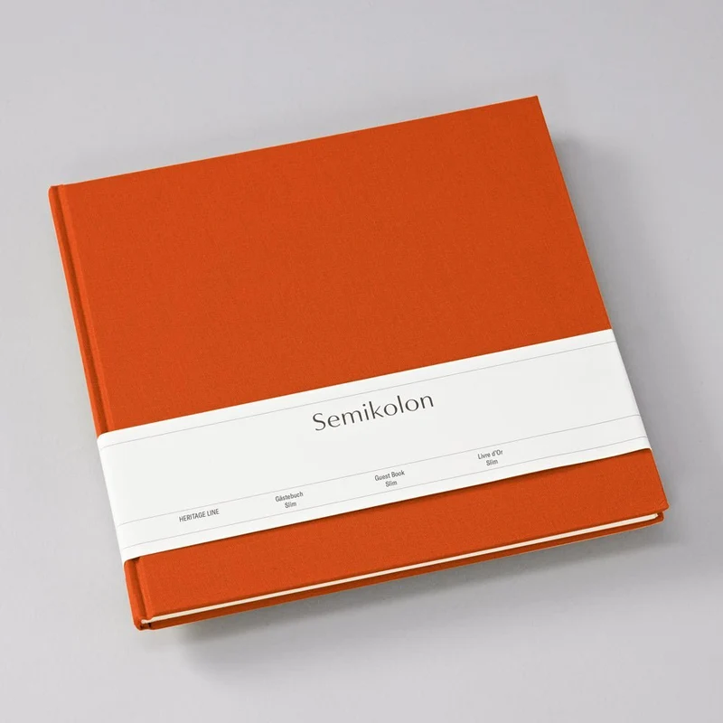 Livre d'Or Slim SEMIKOLON - 25 x 23 cm - Uni - Orange