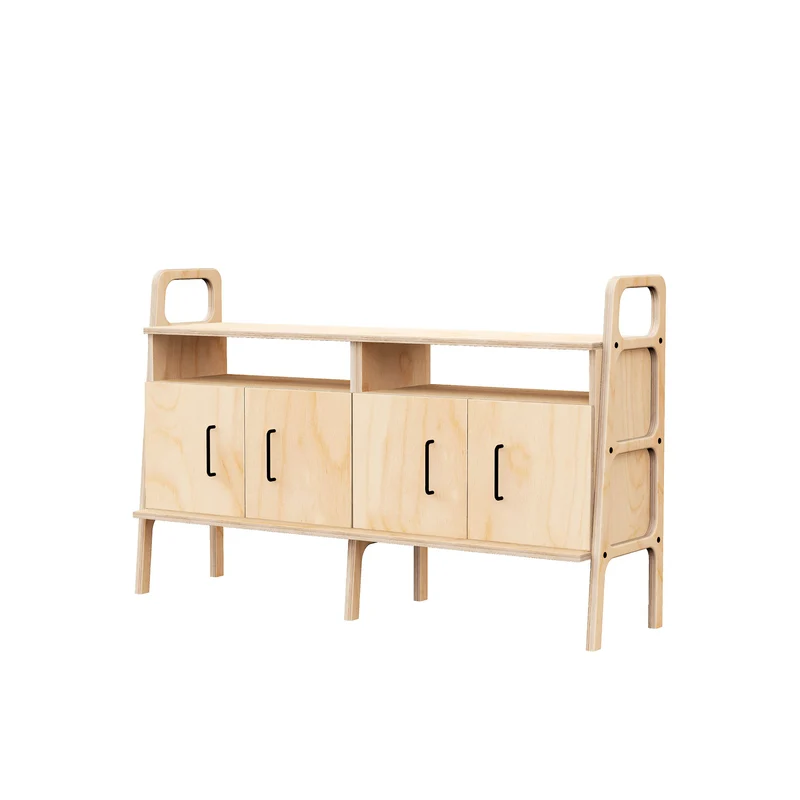 Mid-Century Credenza · Two Open Cabinets · 143 cm