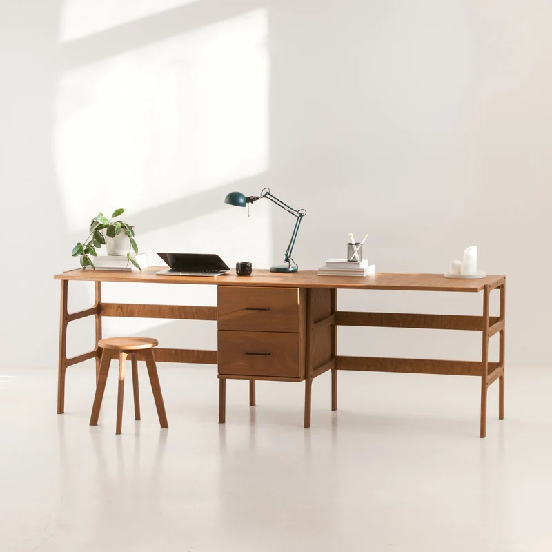 Mid-Century Two Person Desk · 220 cm