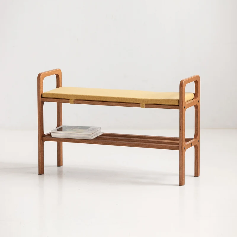Shoe Bench with Cushion · Straight Legs