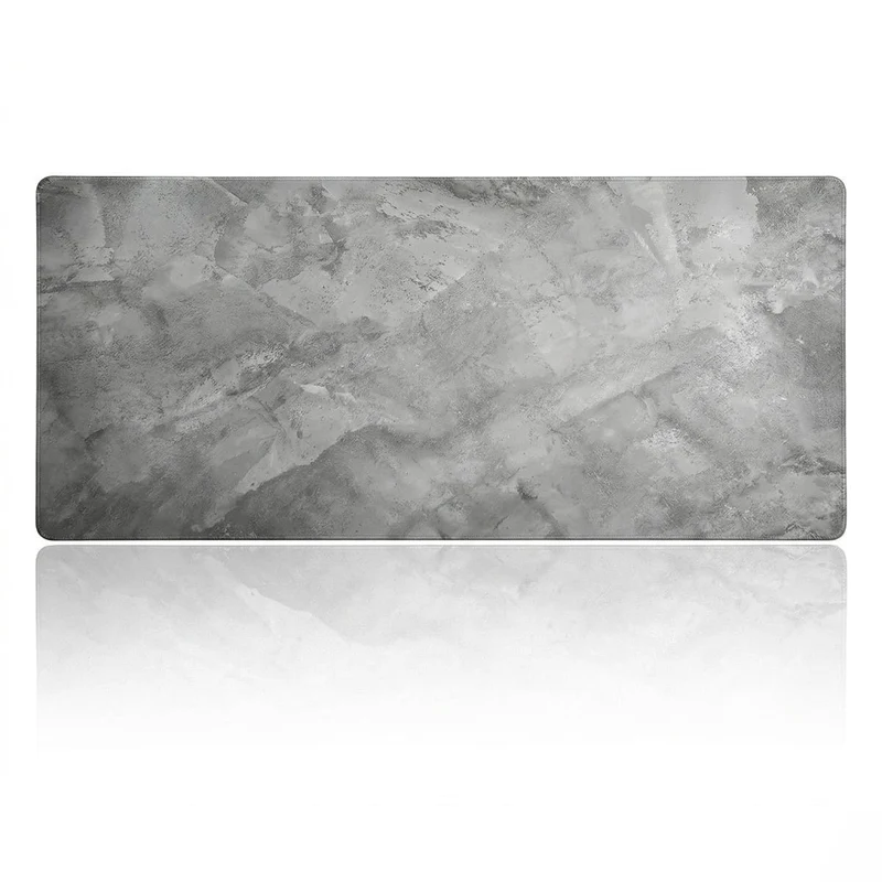 Tapis de Souris XXL Gris Marbré - Station de Travail Étendue pour Télétravail