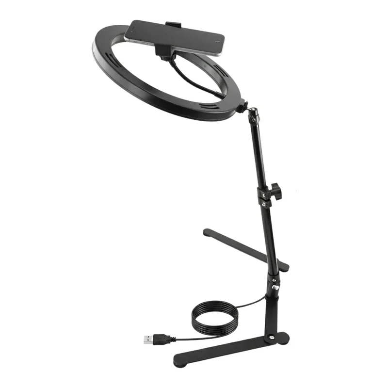 Trépied Téléphone Ring Light HaloDesk en Acier pour Bureau - Cadrage Photo Parfait