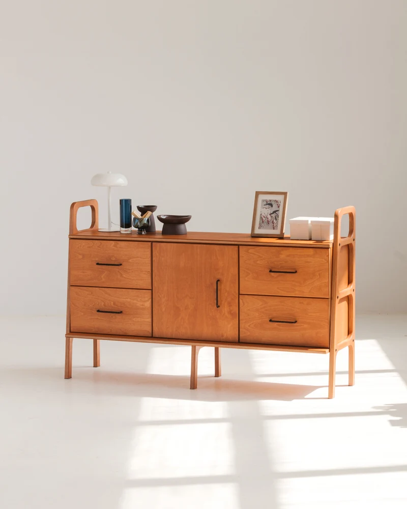 Mid-Century Credenza · Two Drawers & Cabinet · 143 cm