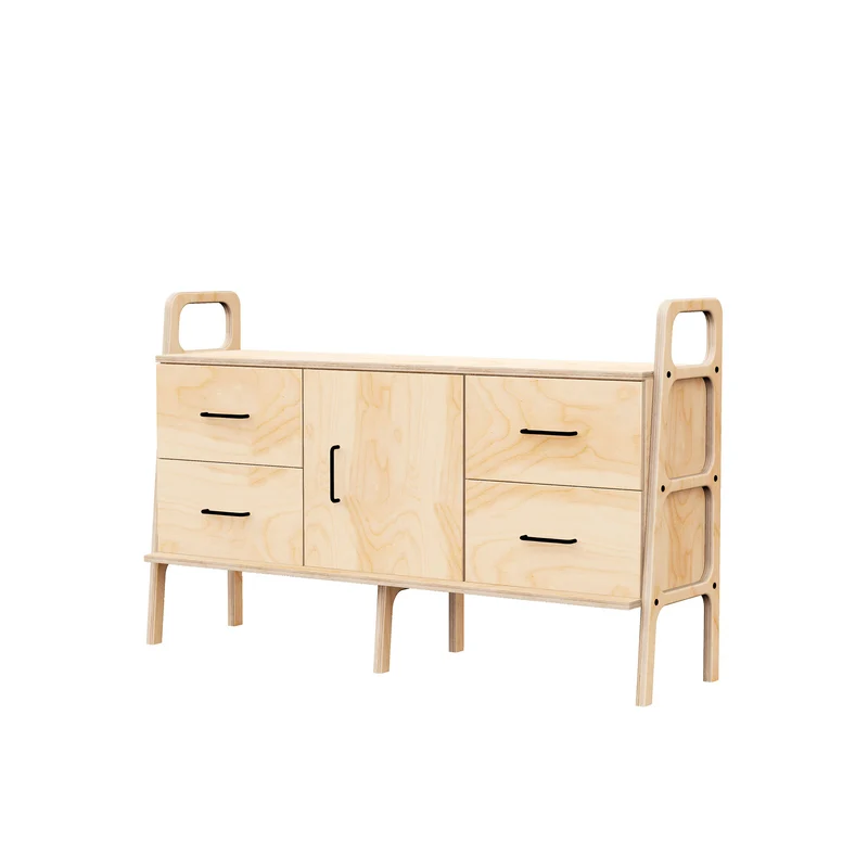 Mid-Century Credenza · Two Drawers & Cabinet · 143 cm