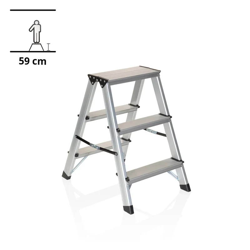 SOLID Échelle pliante - 3 niveaux - Échelle pliante