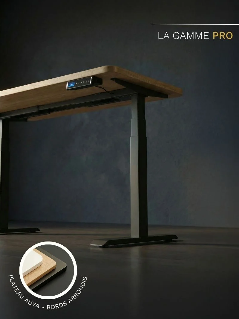 Advanced Pro - Plateau Auva | Bureau Assis Debout Électrique, 70 cm, Angles arrondis, Hautes Performances