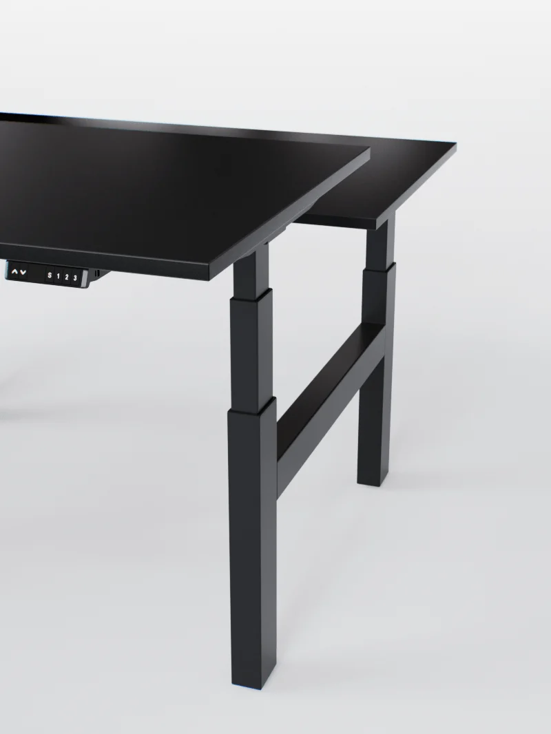 Duo Go - Plateau Essential | Bench Assis Debout Électrique, 2 Postes, Ports USB A & C