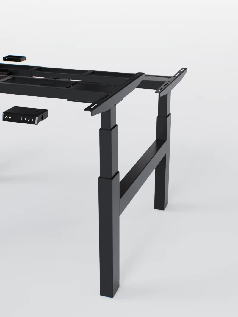 Duo Go | Pieds de Bench Réglable Électrique 2 Postes, Ports USB A & C