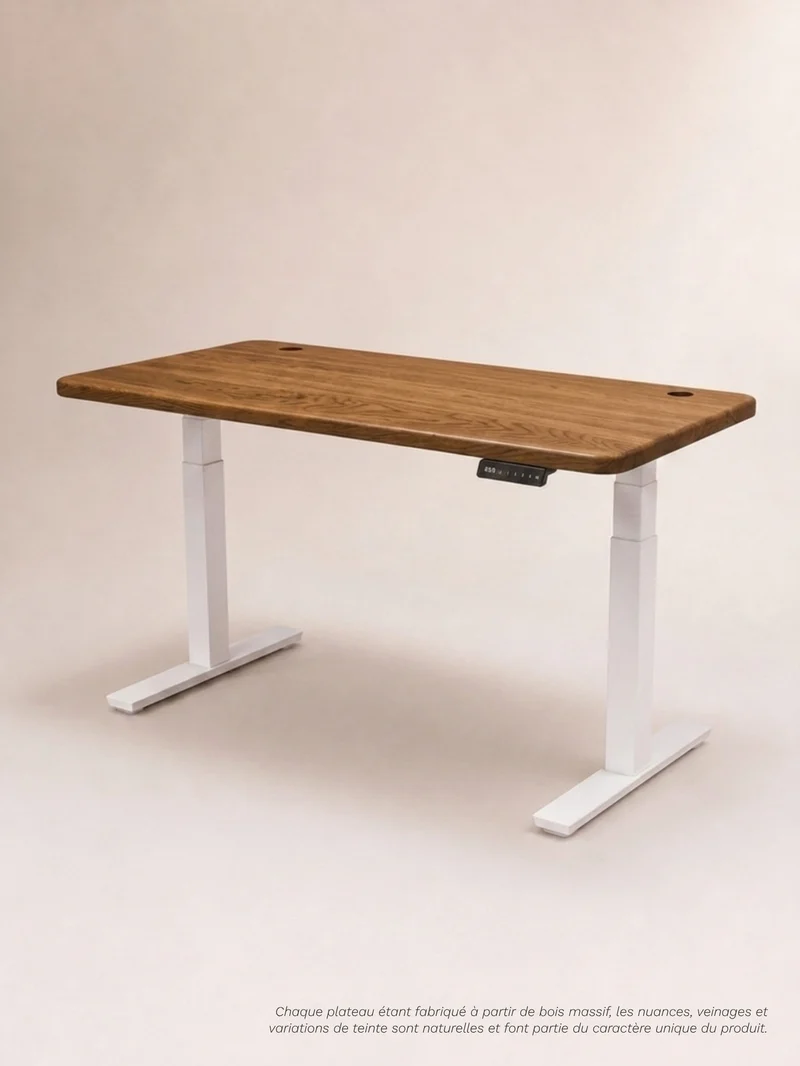 Advanced - Plateau Premium Oak | Bureau Assis Debout Électrique en Chêne Massif